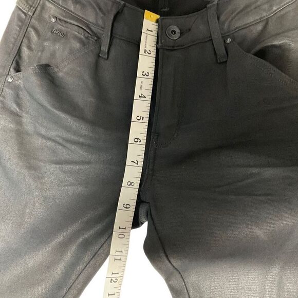 G-Star Raw Jeans Mid Skinny 5622 Moto Style Black Zippered Knee Waist 27 - Picture 5 of 15